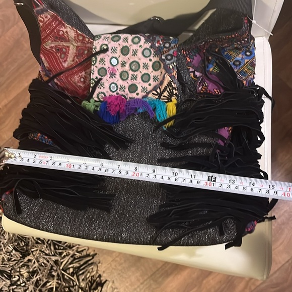 Suede fringe leather hobo bag - Picture 2 of 14